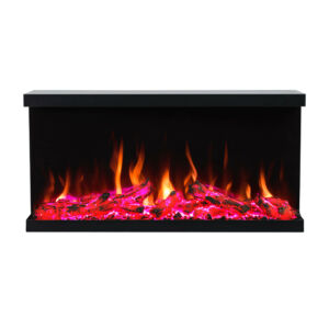 Built-in and wall-mounted electric fireplace FUTURE whit mobile app