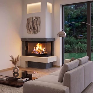 York+ Mini Grey Corner modern kandalló burkolat