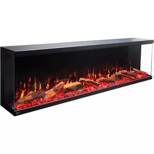 Built-in and wall-mounted electric fireplace UNIT 160 NH without heating