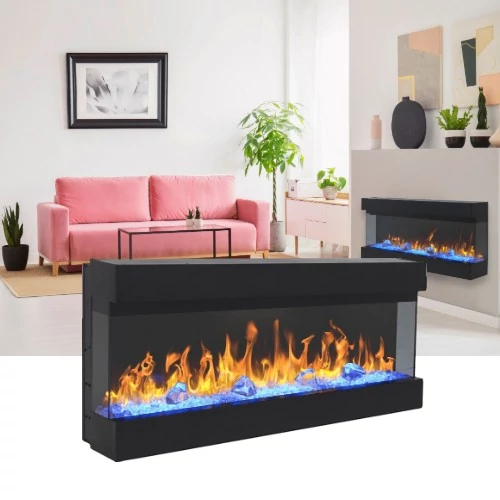 Wall-mounted electric fireplaces