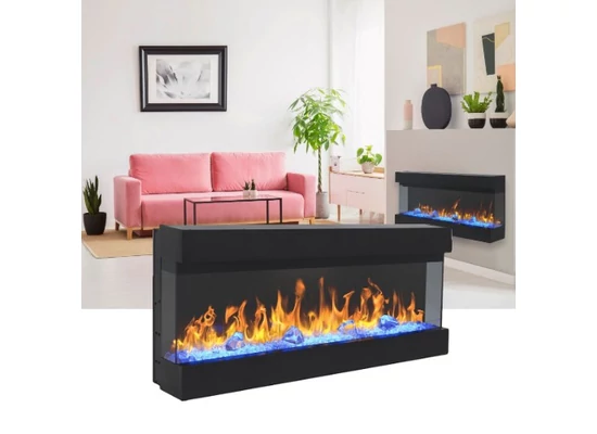 Wall-mounted electric fireplaces